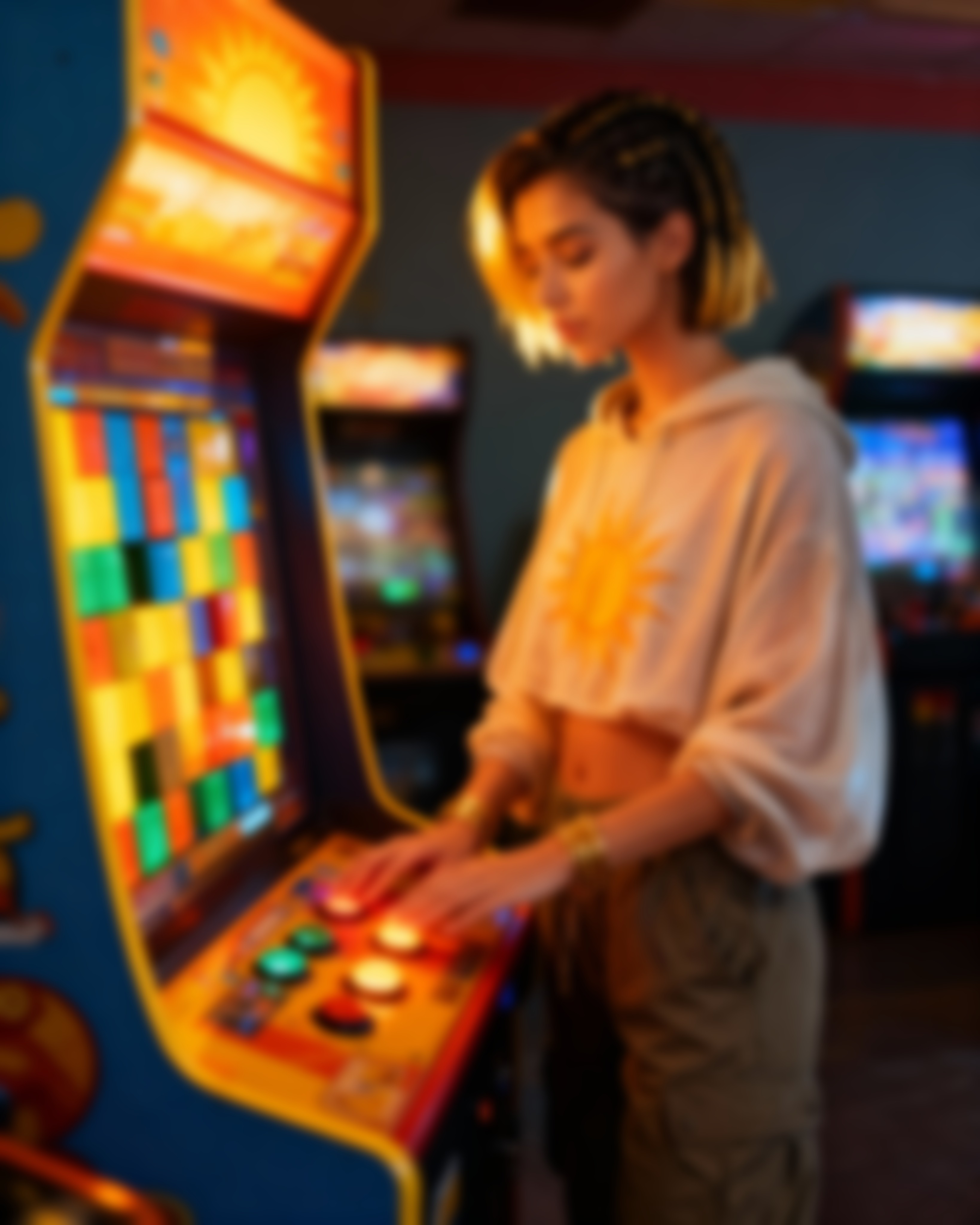 V-19 Neon Arcade AI image
